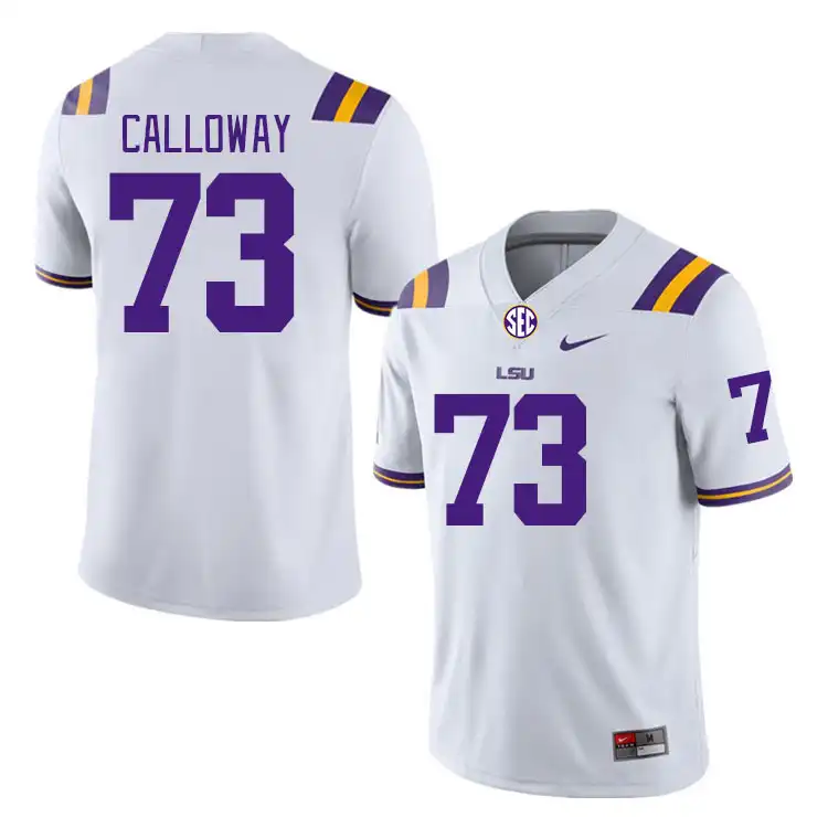 Men's LSU Tigers Ethan Calloway #73 White NCAA Football Jersey